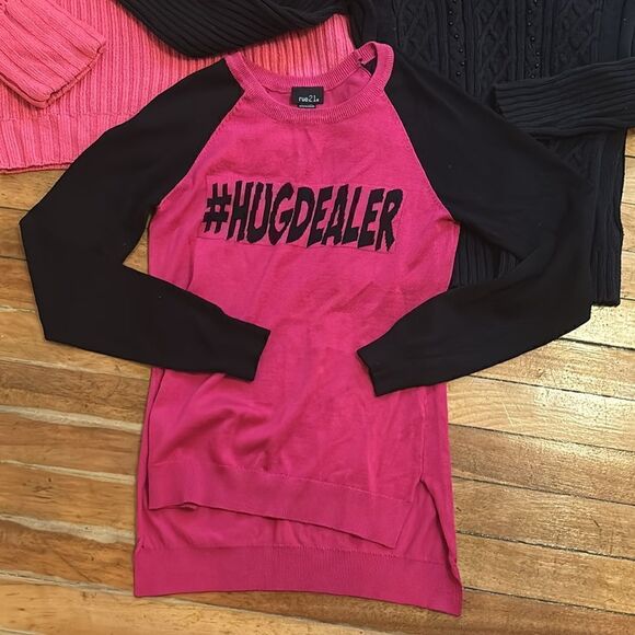 Bundle of 3 Women’s Black and Pink Long Sleeve Sweaters Size Small - Picture 2 of 14